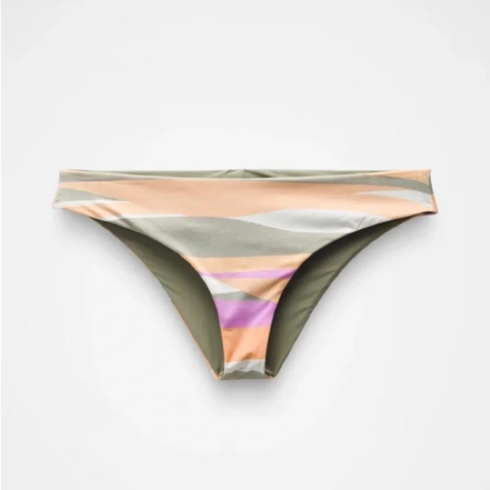 NWT Prana Gemma Reversible Cheeky Low Rise Bikini Swim Bottoms in Waves Stripes